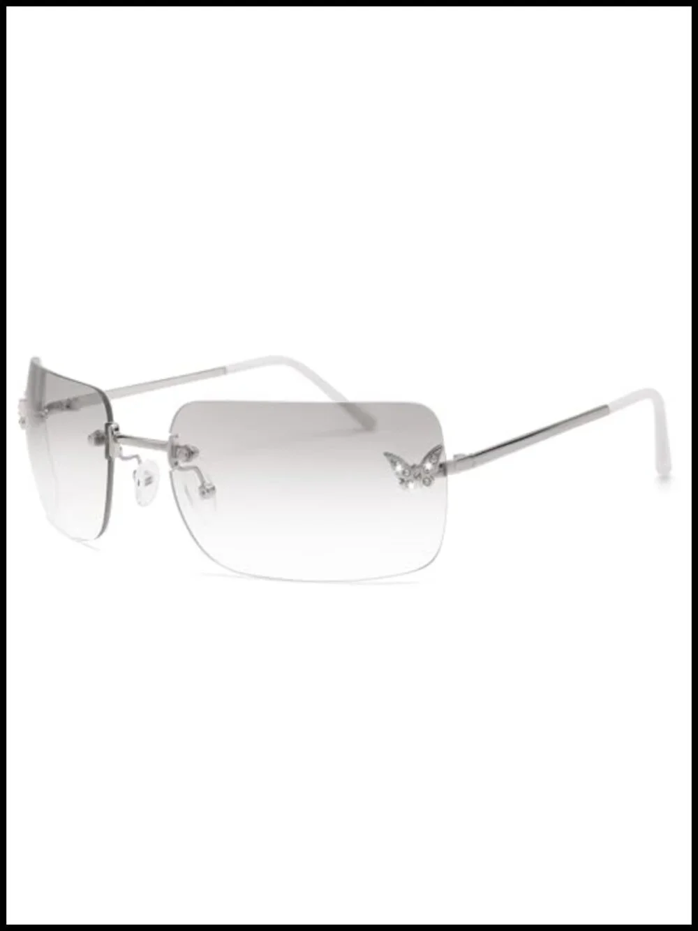 Rimless Square Sunglasses – Trendy Y2K Retro Shades with UV Protection